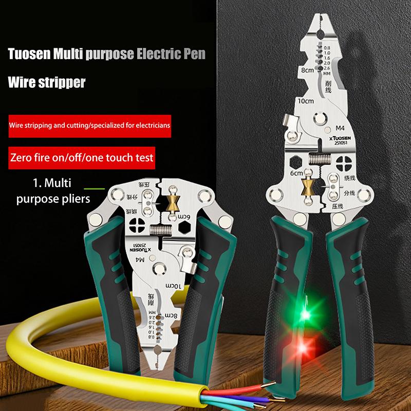 Multi Functional Foldable Wire Stripping Pliers Cable Cutter Stripper Pliers Electrician Hand Tool For Wires Cutting Crimping