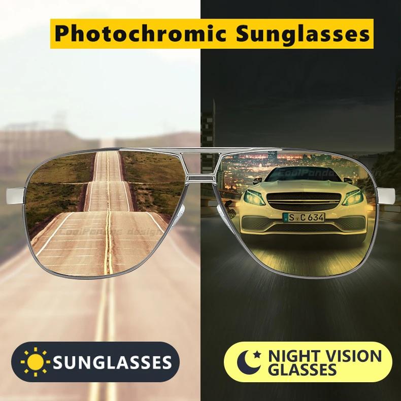 Men Driving Chameleon Sun Glasses for Day and Night Dual-use Male Color Change Lens Vision Polarized Pochromic UV Sunglasses