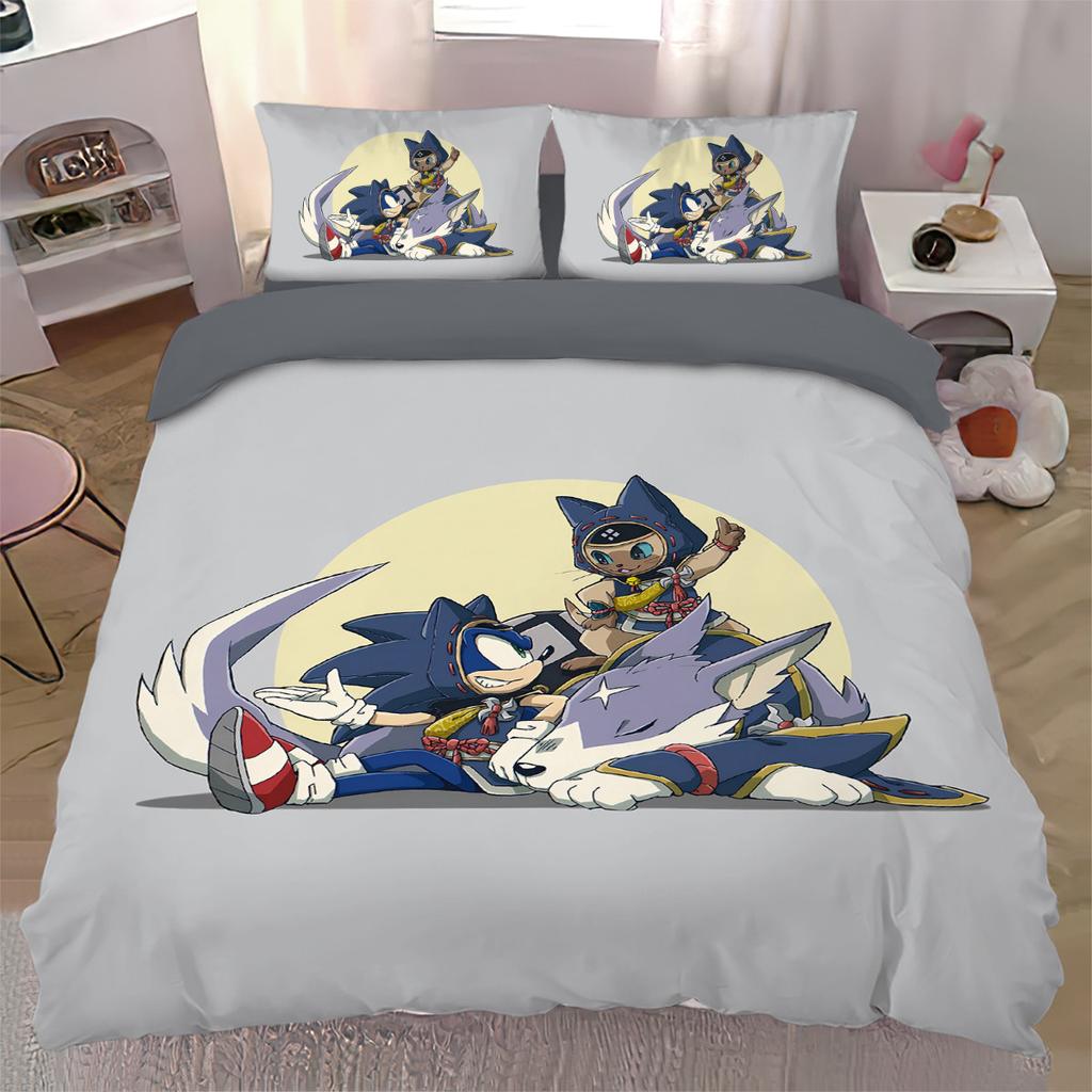 Anime Hedgehog Duvet Cover Set Ssonic Bedding Set Quilt Cover Cover For Bedroom Dormitory Decor Holiday Gifts Queen King