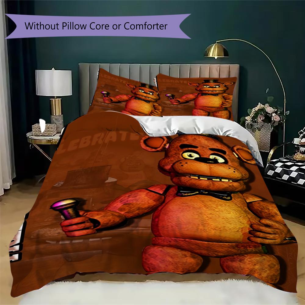 Celebrate Animatronic Friends Threepiece Set 1 Duvet Cover 2 Pillowcase Without Core Without Core Bedding Set Soft And Comfortable