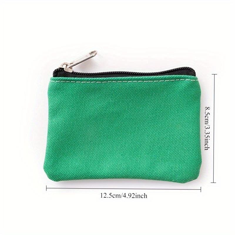 Evrensel Kanvas Bozuk Para Cüzdanı Düz Renk Fermuarlı Bozuk Para Cüzdanı Taşınabilir Para Cebi Çantası Kadın Erkek Bozuk Para Çantası Küçük Saklama Çantası