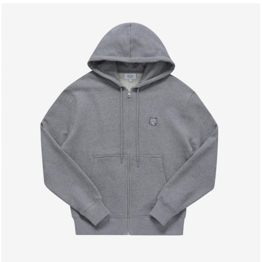 Maison Kitsune Mm00714km0321 H131 Kräftiger Fuchs Kopf Aufnäher Herren Kapuzenpullover Reißverschluss