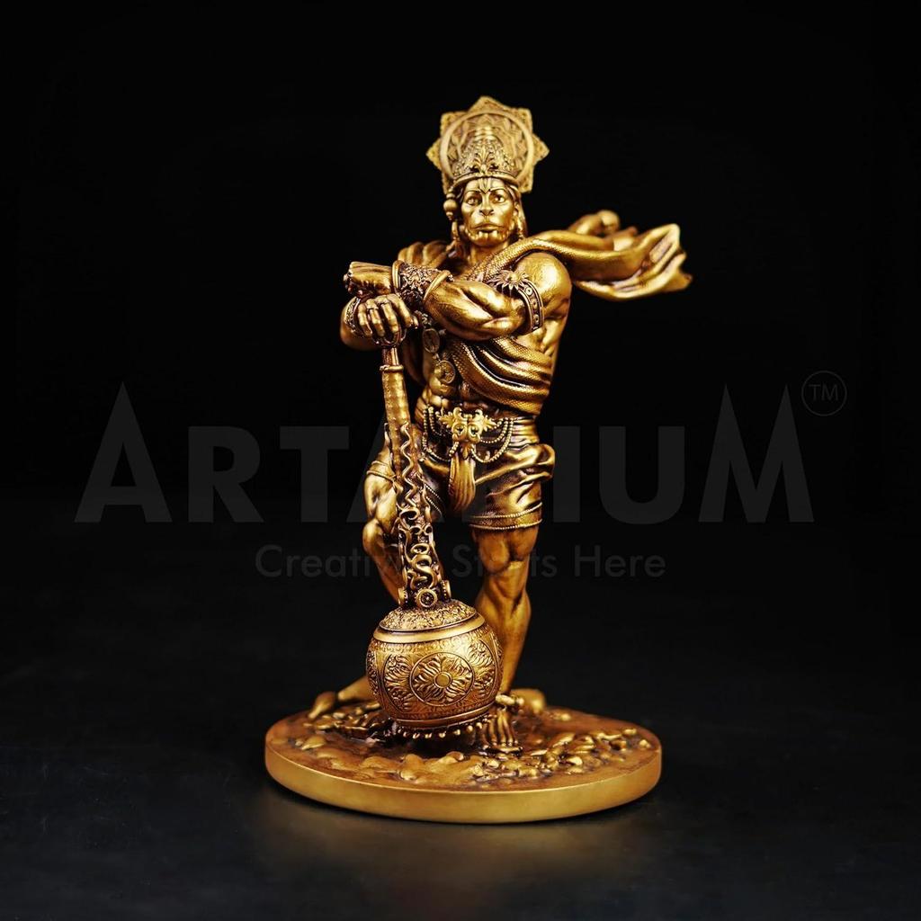 Hanuman Ji Murti Panchmukhi Hanuman Pavan Putra Bajrangbali Murti Bahubali Hanuman Idol for Car Dashboard (Bahubali Hanuman 4 Inch)