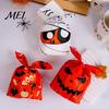 Halloween Souvenir Gift Packaging 48 Pcs Candy Bags, Kids Trick or Treat Goodie Cute Rabbit Transparent Cookie Bags with Drawstrings Ear Small Plastic