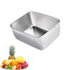 304 Stainless Steel Tray Dish Plate Rectangle Food Storage Container for Fruit Vegetables
