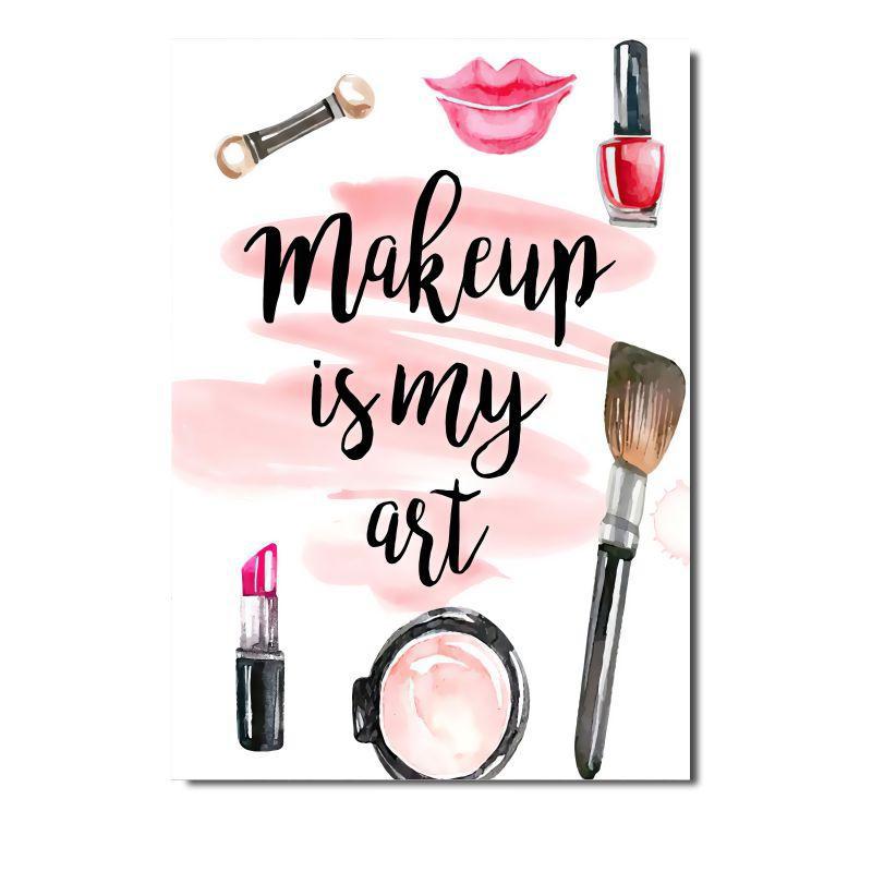 Pink Fashion Wall Posters Perfume Makeups Canvas Painting Wall Art Modern Nails Print Pictures Nordic Girl Bedroom Home Decor