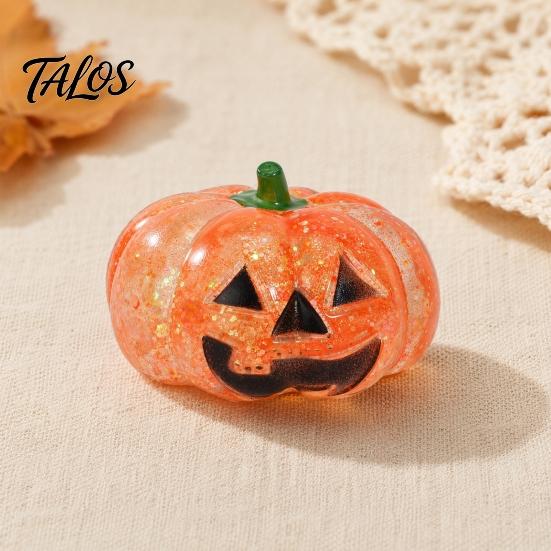 Pumpkin Head Toy 1/2/3Pcs Halloween Stress Ball, Anxiety Relief Spooky Healing Ball Toy, Stretchy Glitter Orange Sensory Small Reliever