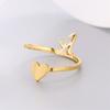26 A-Z Letters Love Heart Opening Rings For Women Men Stainless Steel Name Alphabet Heart Finger Rings Birthday Party Jewelry