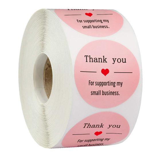 

1 Roll Round Thank You Label Stickers Easy to Stick PVC Convenient DIY Stickers for Scrapbooking 1