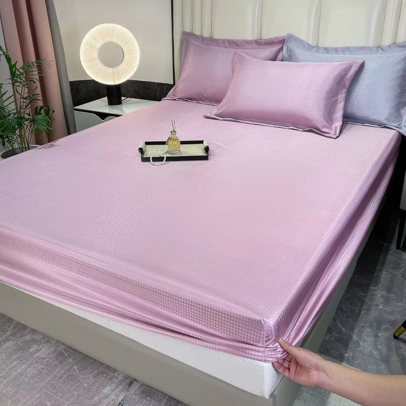 

3 шт., летнее постельное белье, крутая шелковая простыня, антиклещ, ледяное шелковое покрывало, защитный чехол для матраса Simmons 90*200cm