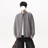 Men's Retro Patchwork Knit Cardigan - Autumn/Winter Trendy Loose Fit, Casual Button-Up Two-Piece Sweater.