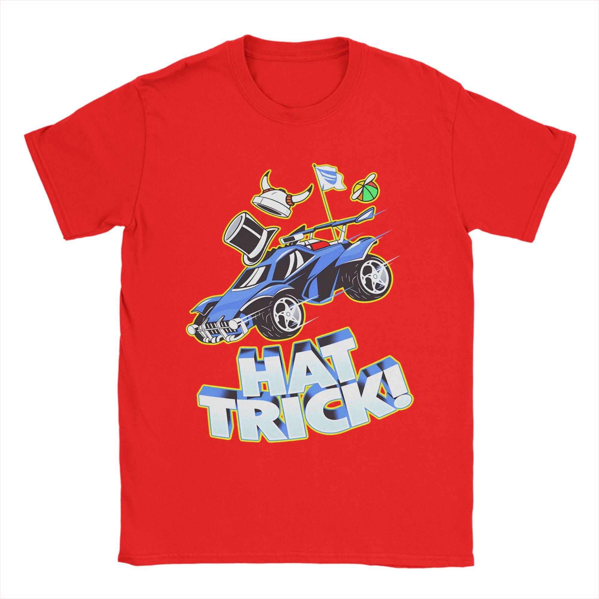 

Rocket League Hat Trick Blue Car TShirt Beach Pure Cotton TShirts For Men Cool Print Tee Shirt ShortSleeve Y2K Retro Clothes S