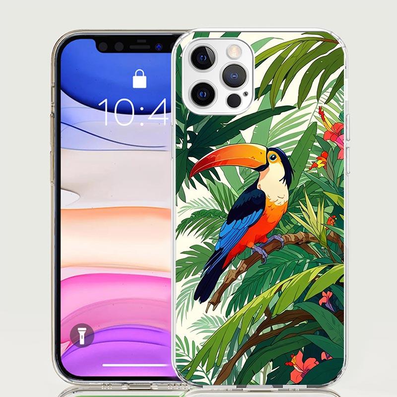 Tropical Toucan Phone Case For iPhone 17 Air 16 15 Plus 11 14 Pro Max 13 Mini 12 7 8 + SE Pattern Art Customized Cover 17 Air 16