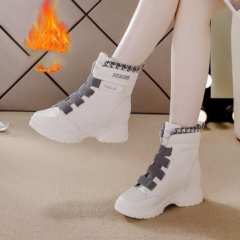 Thick Furry Midsole Snow Boots for Women,winter Warm Cotton Boots with Increased Height Inside, Thick Soled Casual Women's Boots