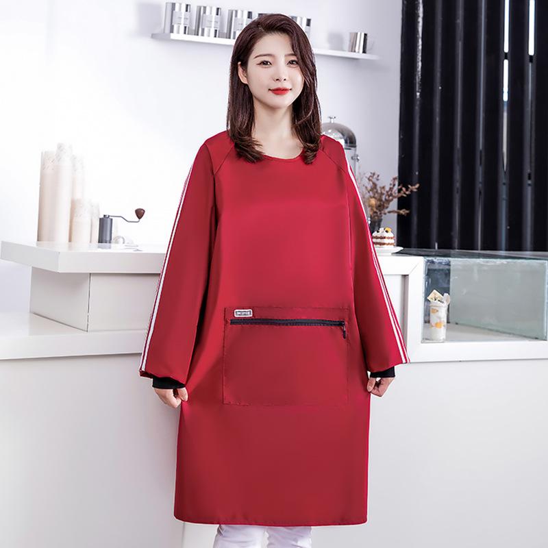 2024 Unisex Long-Sleeved Apron: Waterproof, Oil-Proof, Kitchen & Household Coverall