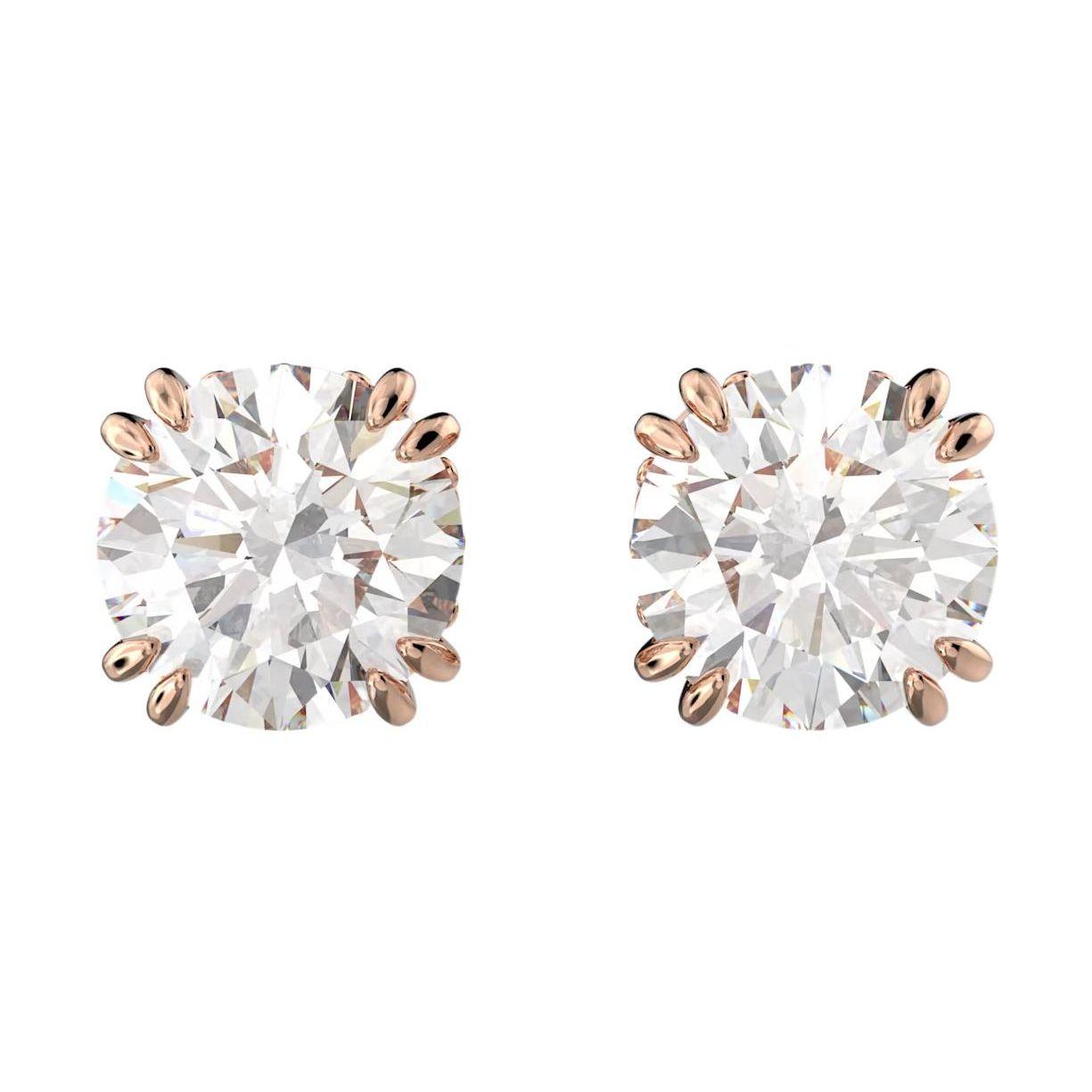 Swarovski Constella Round Cut Earrings Women earrings Rose-Gold 5638801 Box (Random Color)