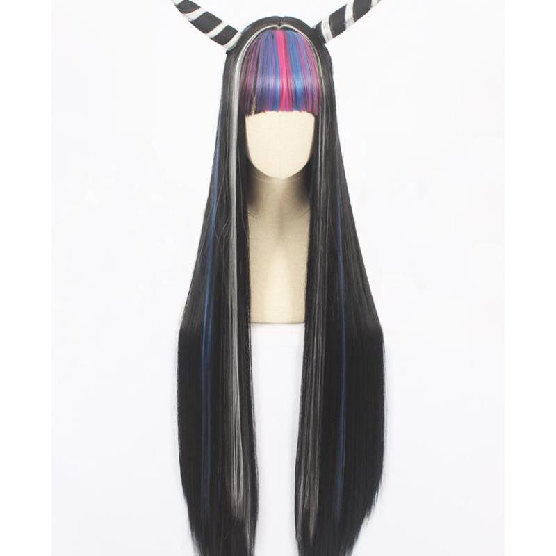 

100 см аниме парик Danganronpa 2 Dangan Rondo Yui Mita, парик для выдувания, рог, моделирование, длинные волосы, парик для косплея