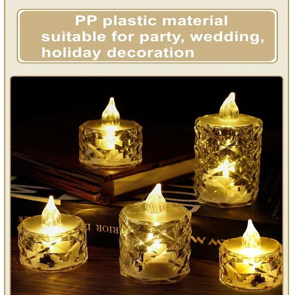 3Pack LED Crystal Candle Light Flameless Candle Light Electronic Night Lamp Dating Party Holiday Home Wedding Decoration