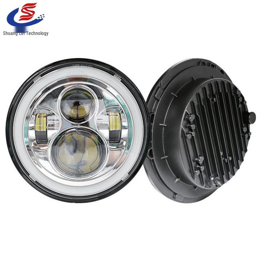 7-Inch Round LED Headlight for Jeep, Harley, Motorcycle - High/Low Beam, Silver