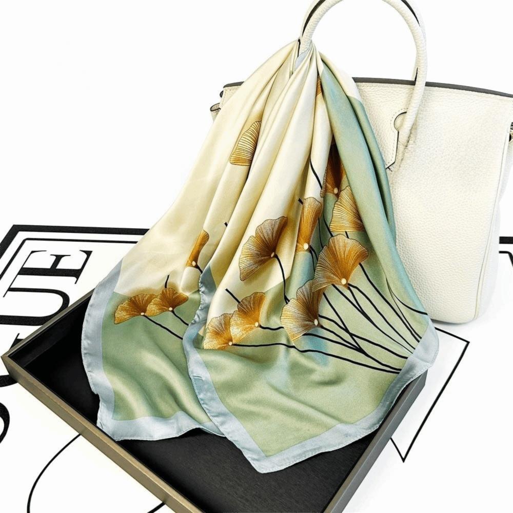 

Fashion Printed Satin Scarf Soft Thin Spring Neck Tie Square Bag Accessories Hijab Bandana