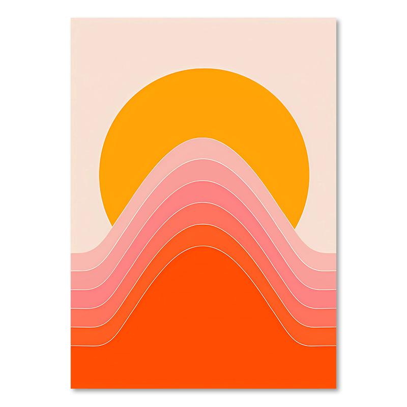 Retro Stripes Art Prints Sunset Lip Rainbow Flower Butterfly Boho Poster Canvas Painting Wall Pictures For Living Room Decor