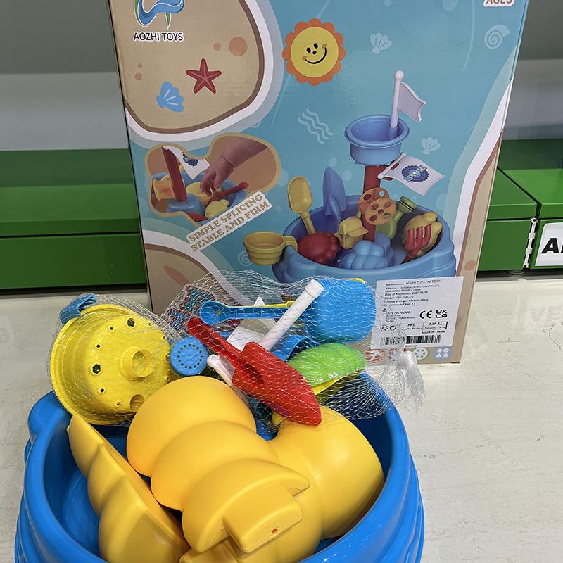 Bunter Kinder Sand-Wasser-Tisch mit Strand-Sand-Wasserspielzeug Sensorischer Tisch Hinterhof Outdoor-Spielzeug für Kinder