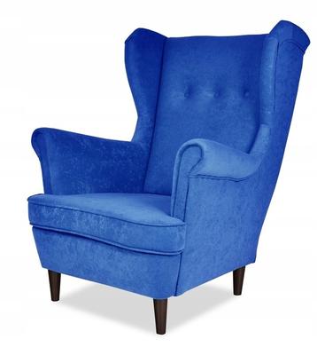 ARI Scandinavian Wing Chair, Blue Velvet Modern