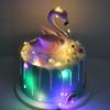 LED Copper Wire Birthday Cake String Light Decoration,Flashing Fairy Warm White/Colorful Garland Lights/Wedding Gift Box Party
