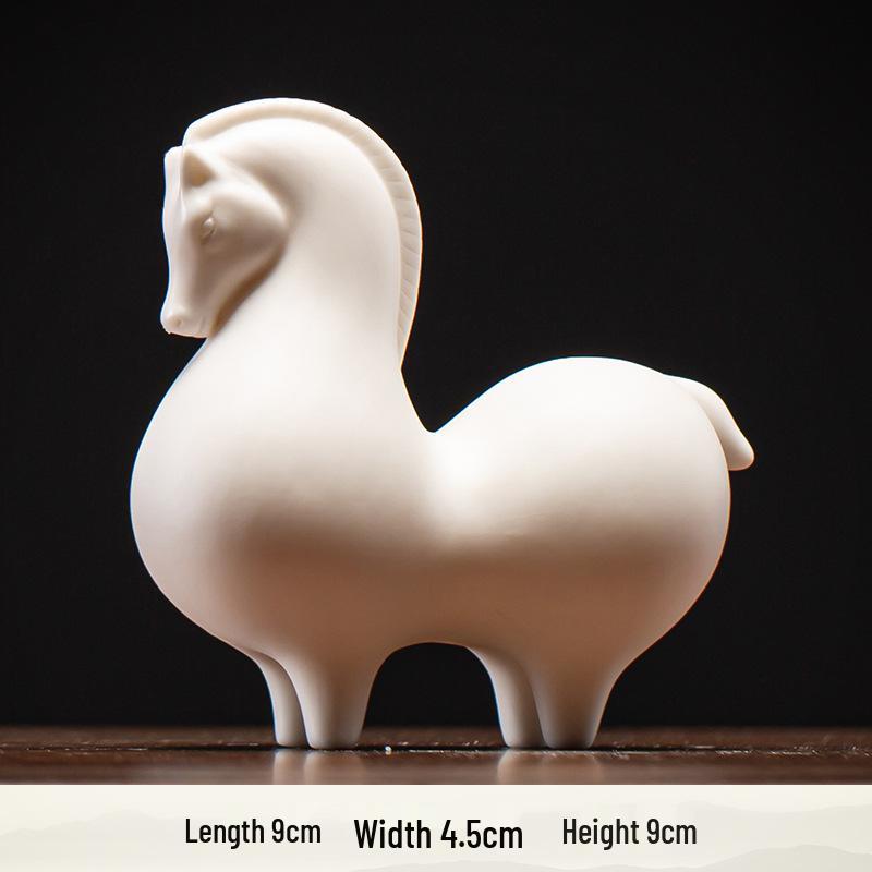 

Little Tang Horse Ceramic Tea Pet Ornament - Zodiac Personality Tea Set Accessory for Decoration