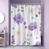 Light Purple Watercolor Floral Shower Curtain Lavender Lilac Spring Summer Modern Minimalist Flower Shower Curtains for Bathroom