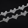 Handmade Heart Rhinestone Claw Chain for DIY Clothing and Decoration