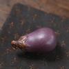 Purple Sand Eggplant Tea Pet Vegetable Shape Art Handmade Bionic Plant Handmade Realistic Tea Pet Decoration Table Decor