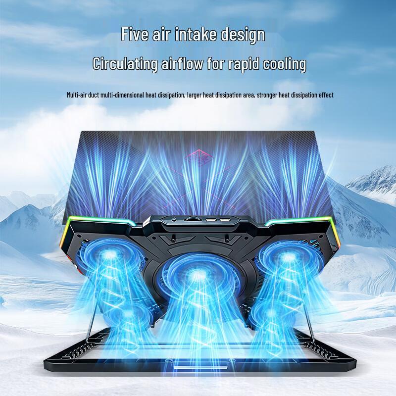 Ecola Ice Demon 5-Fan RGB Laptop Cooling Stand