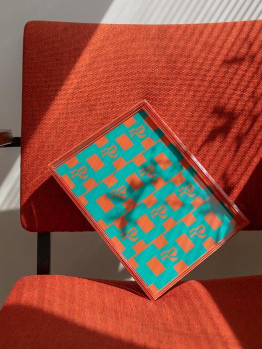 

PILY PLACE Pattern Tray (M) Brown Yellow