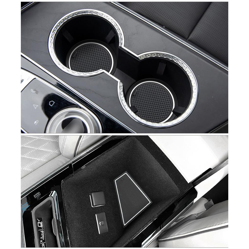 For Cadillac Lyriq Anti-Slip Gate Slot Mat Door Groove Pad Cup Holder Interior Accessories RED WHITE