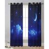 Night Sky Star Moon Sheer Curtains Living Room Window Tulle Curtains For Bedroom Kitchen Home Decoration Voile Drapes
