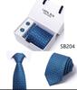 Men's 1200-Needle High-Density Business Stripe & Paisley Tie Set - 6 Piece Groom & Wedding Gift Box