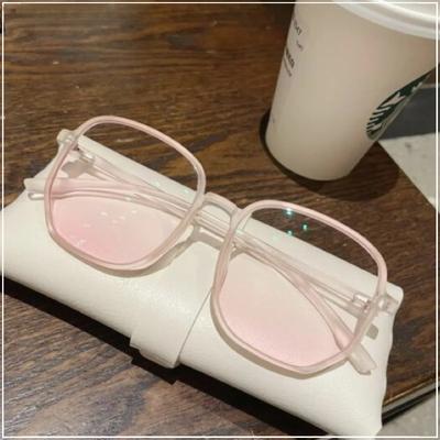 New Korean Oversized Gradual  Sunglasses Pink Powder Blusher Glasses Fashion Computer Goggle Women's Blue Light Blocking