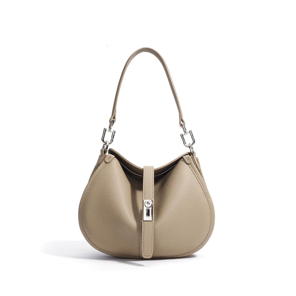 2025 nowa przenośna torba na ramię niszowy design premium torba w kształcie półksiężyca modna prosta skórzana torba listonoszka do pracy dla kobiet