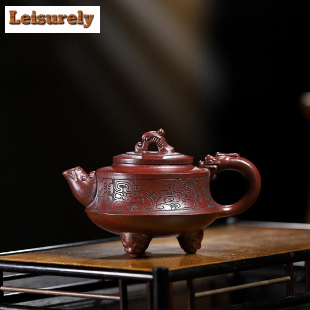 270ml Yixing Purple Clay Teapot Authentic Handmade Dragon Blood Sand Pot Beauty Tea Infuser Kettle Chinese Raw Ore Zisha Tea Set