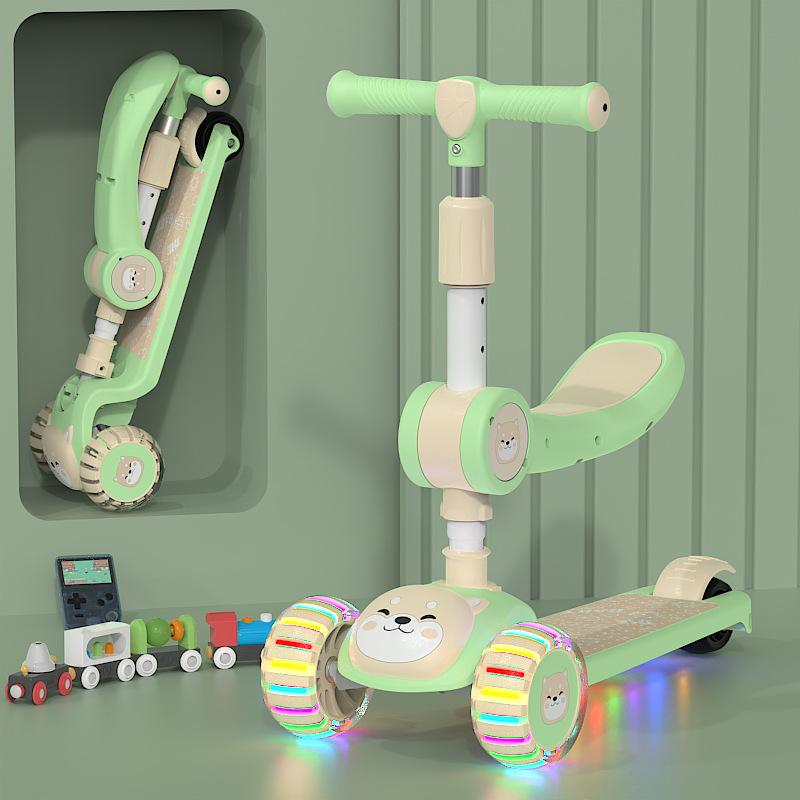 Hulajnoga dziecięca, Hulajnoga składana ślizgowa trzy w jednym dla chłopców i dziewczynek