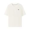 Solid Color Breathable Round Neck Short Sleeve T-Shirt Unisex Tops Cotton-Candy-White L225U086-0074