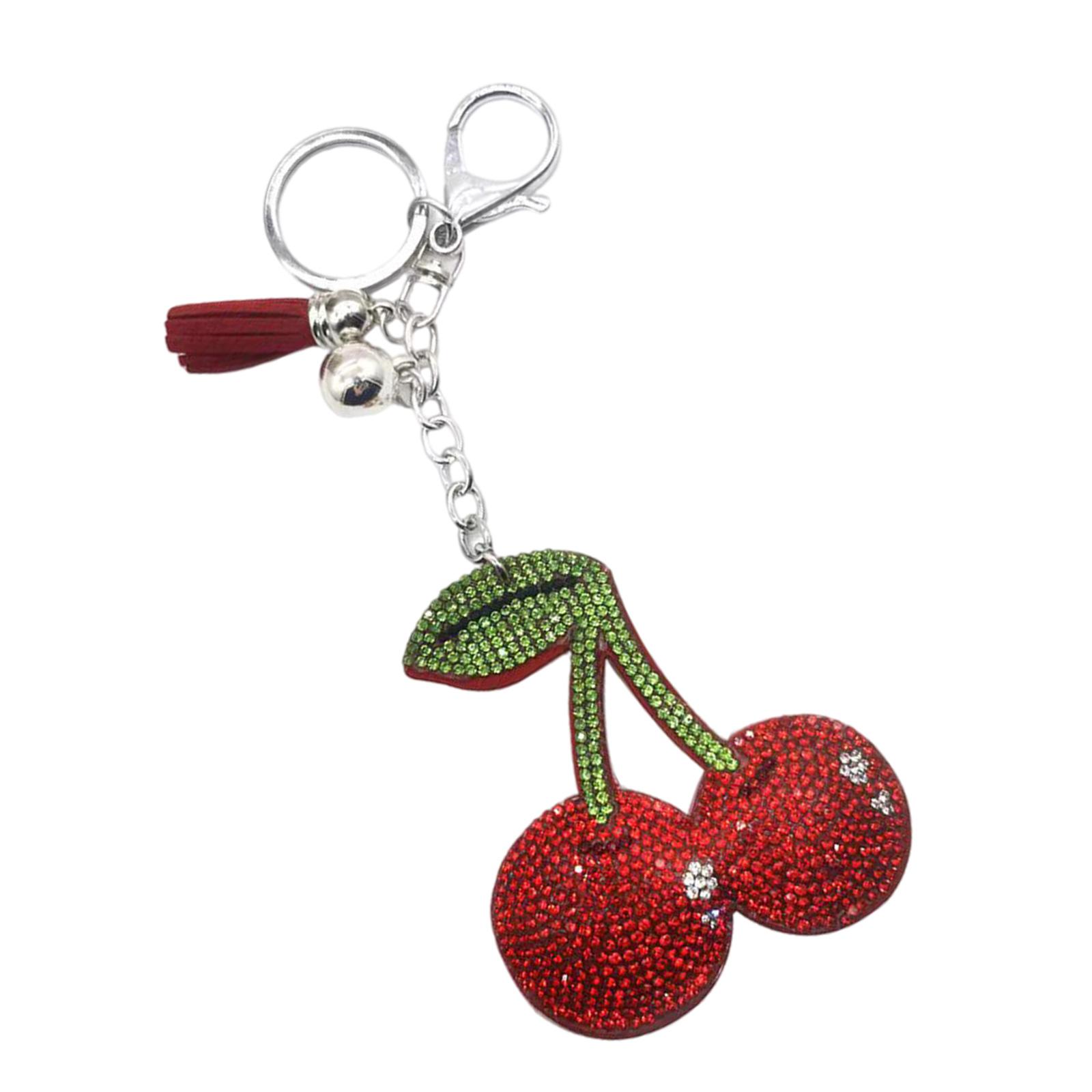 

Блестящая вишневая сумка-аксессуар Модный брелок Сплав Текстура Вишневые брелоки Подходят для вечеринок и повседневной одежды