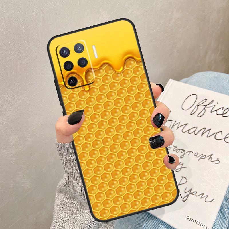 

Honeycomb Honey Bee Case For Oppo A57 A17 A77 A18 A38 A58 A78 A98 A74 A54 A94 A80 A60 A40 A96 A76 A16 A15 A5 Pro OPPO A94 5G