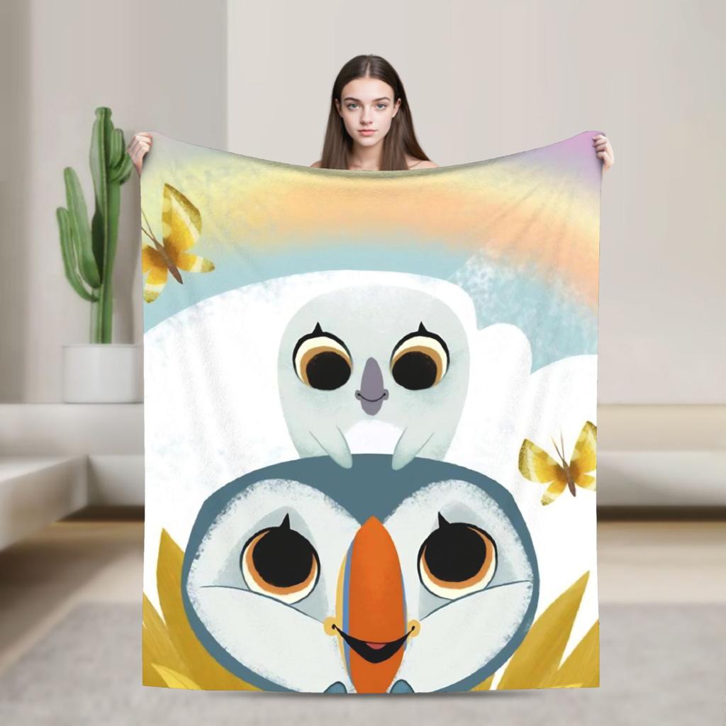Puffin Rock Oona Baba   Deka Cestovní Flanelová Přehozová Deka Na Pohovku Křeslo Měkká Vlastní Kvalita Povlak Na Postel Narozeninový Dárek