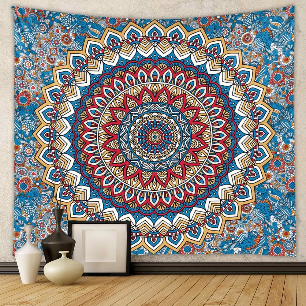 Indian green mandala wall tapestry 75x100