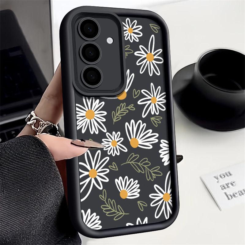 Soft TPU Case For Samsung Galaxy A56 A17 A36 A26 A55 A16 A15 A25 A54 5G S25 Edge S22 S23 Ultra S24 FE Art Flowers Phone Cover