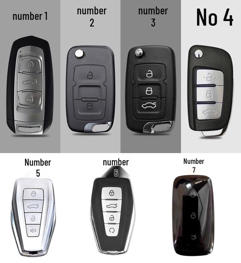 Key Case Protection Cover for Geely Models: New Emgrand GS, GL, Boyue, Vision X6/X3, S1, Borui, EC7 - Cowhide with Buckle.