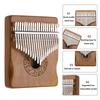Uxcell 21-Key Thumb Piano Mini Portable Finger Piano Solid Core Wood Deep Brown Flower Pattern Handrail Tuning Hammer Music Learning Guide Gift for