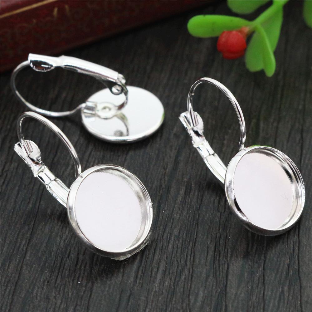 8-20mm 10pcs Classic 10 Colors Series French Lever Back Earrings Blank/Base,fit 8-20mm glass cabochons,buttons;earring bezels